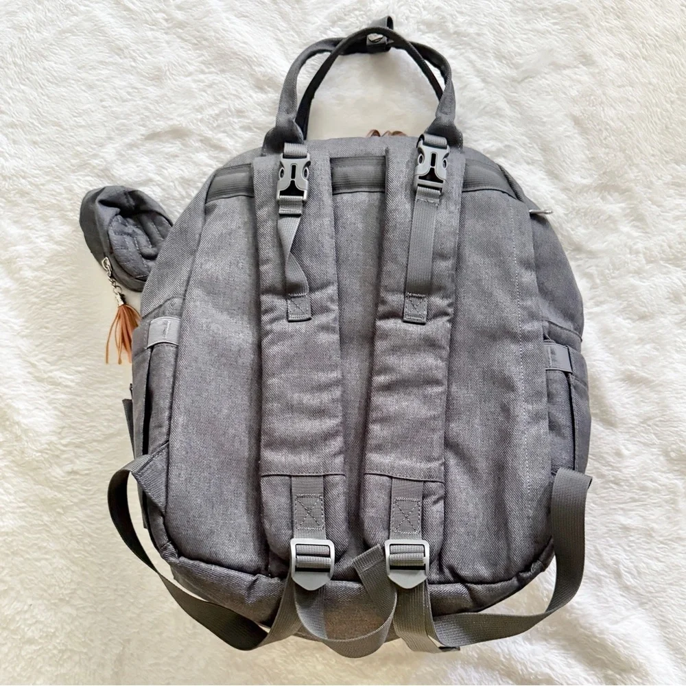 Ruvalino Diaper Bag Backpack with Changing Pad and Pacifier Case Dark Gray